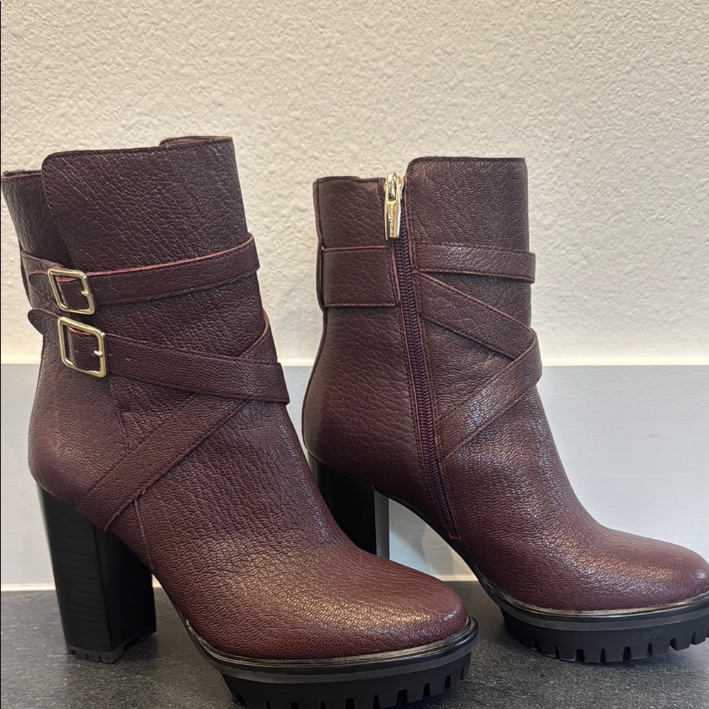 Vince Camuto Burgundy Ankle Boots